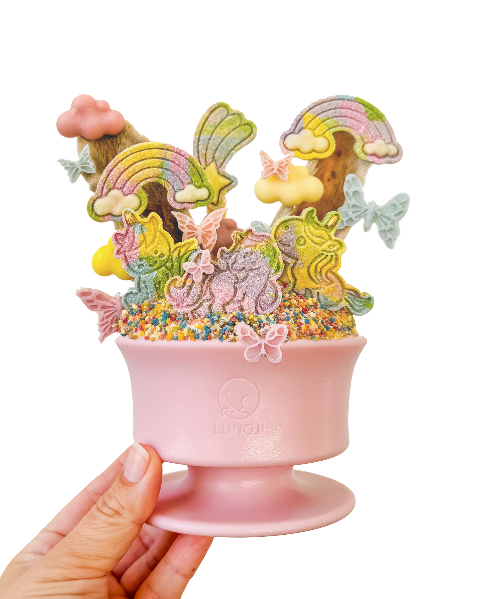 Lunoji - CHEWDEN Trove: Dog Enrichment Feeder | Frozen Treat Cup: Sakura Pink