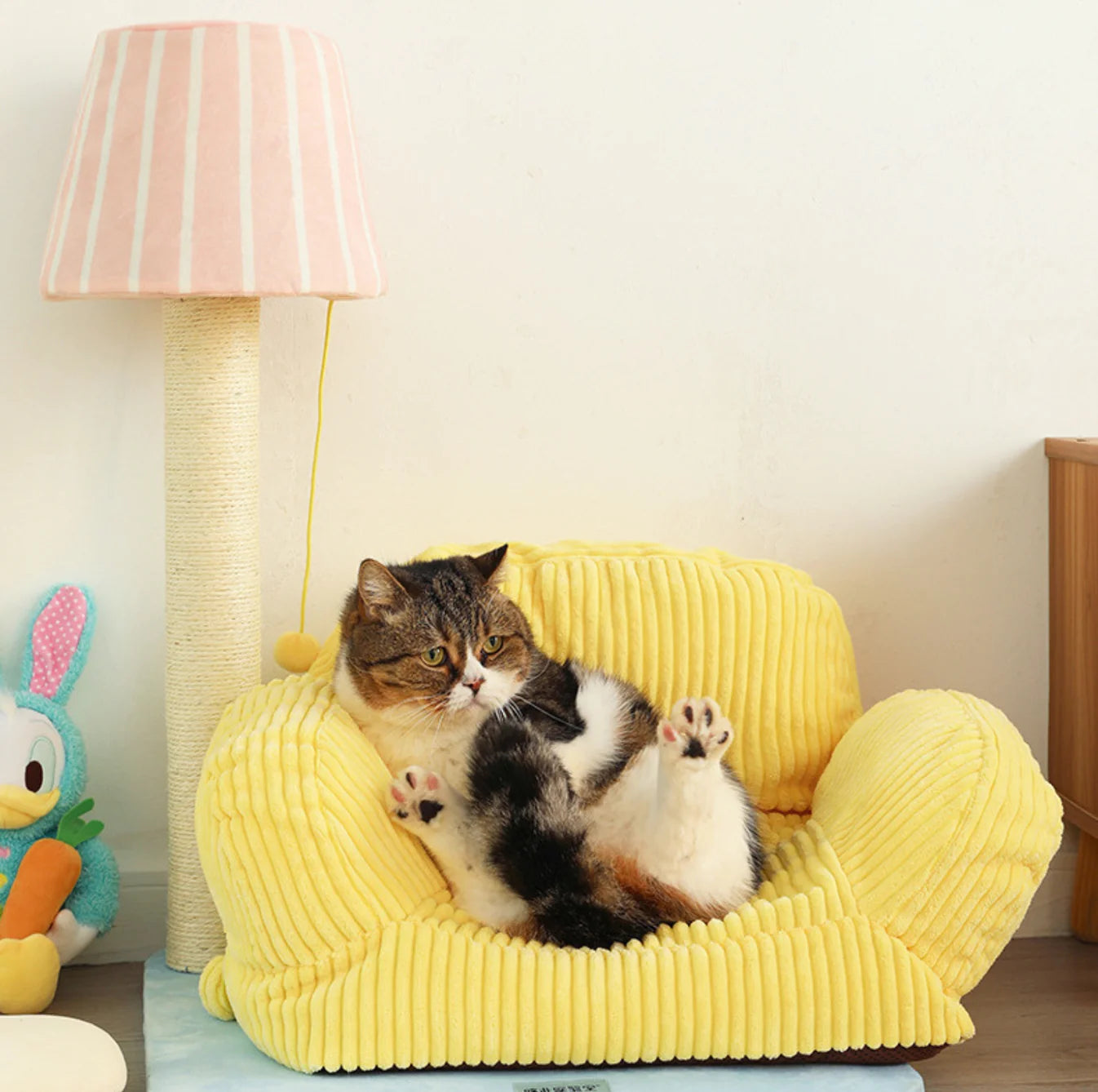 PurLab Cozy Sofa Style Cat Bed & Scratch Post