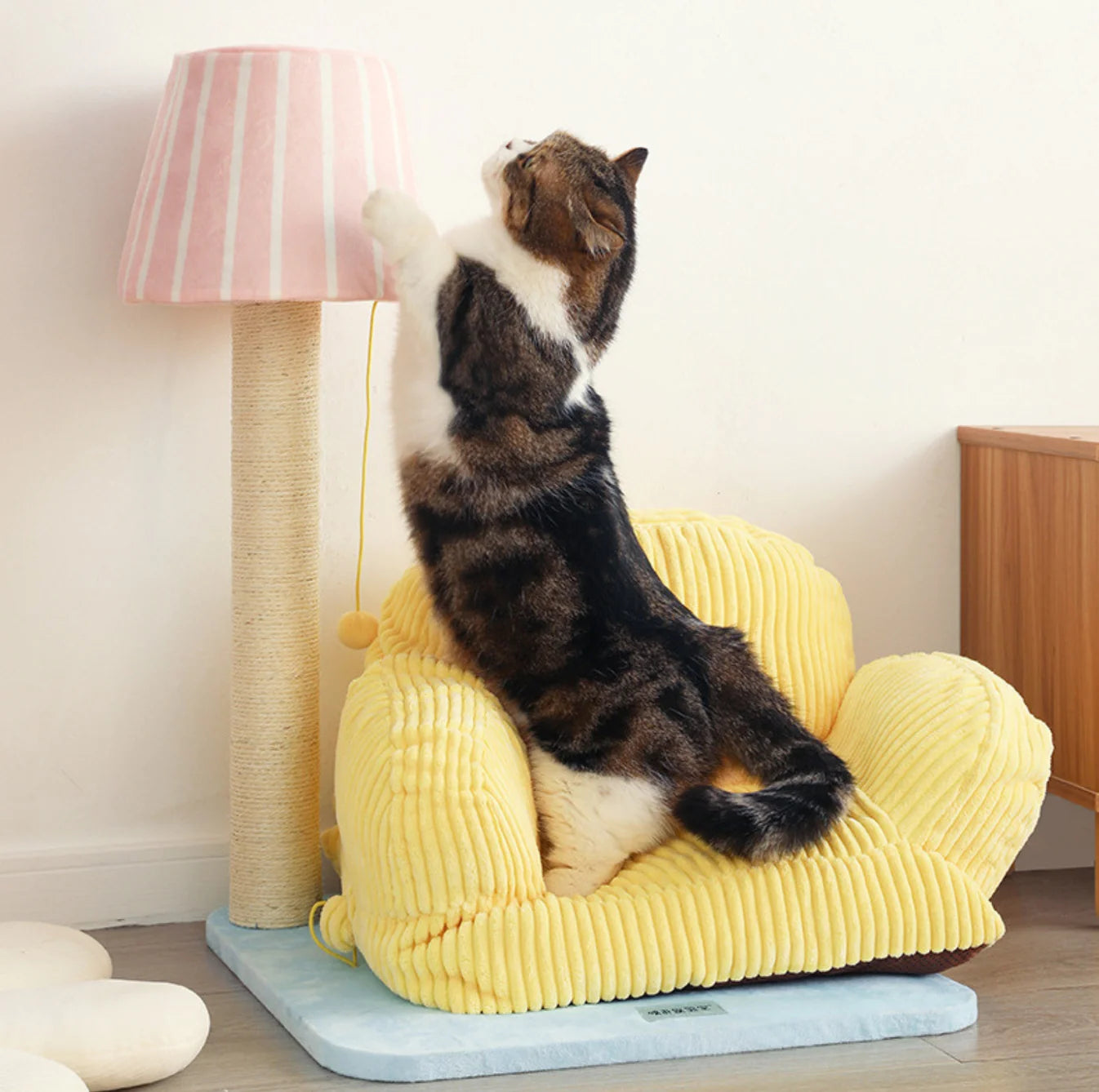 PurLab Cozy Sofa Style Cat Bed & Scratch Post