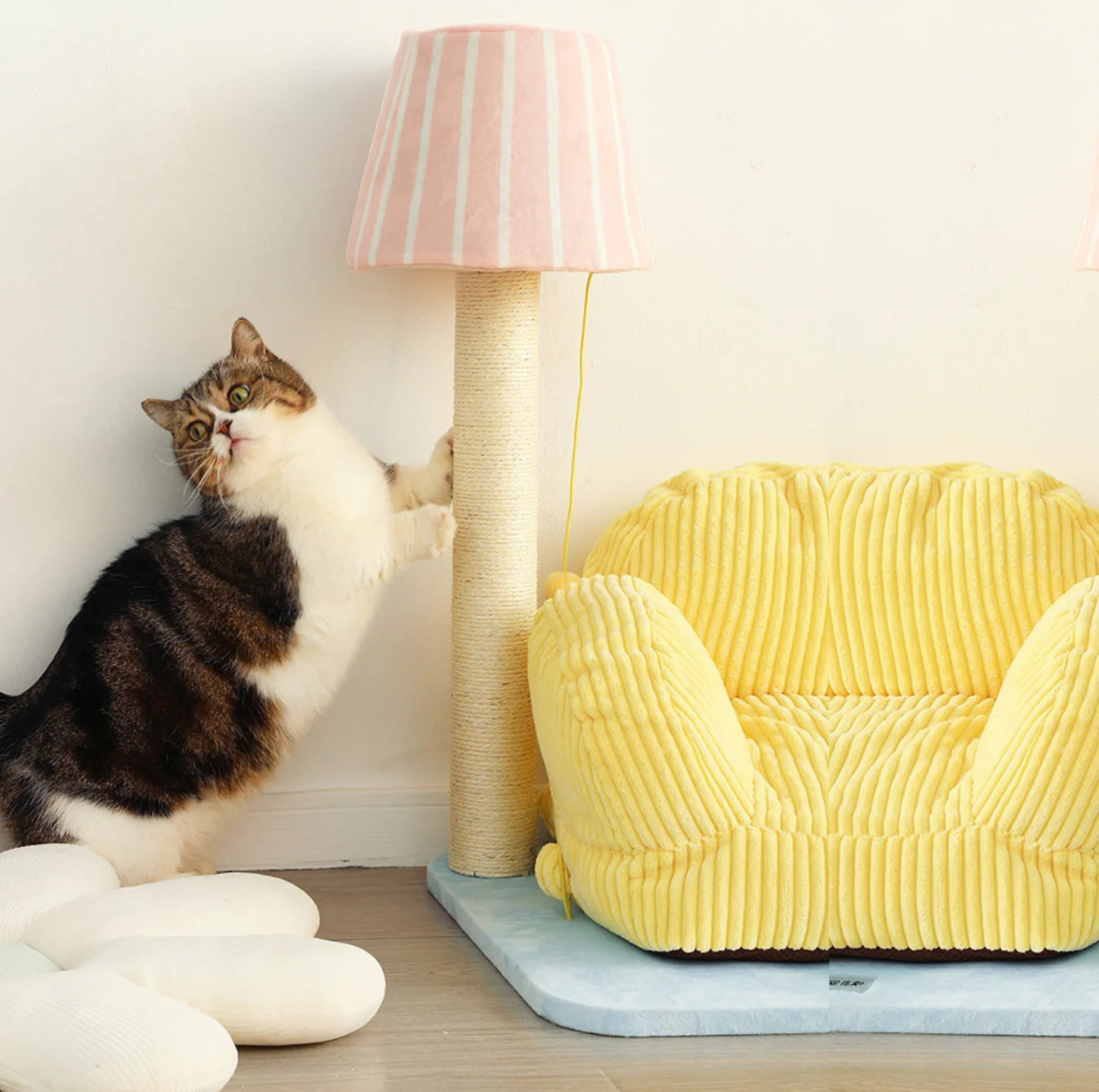 PurLab Cozy Sofa Style Cat Bed & Scratch Post