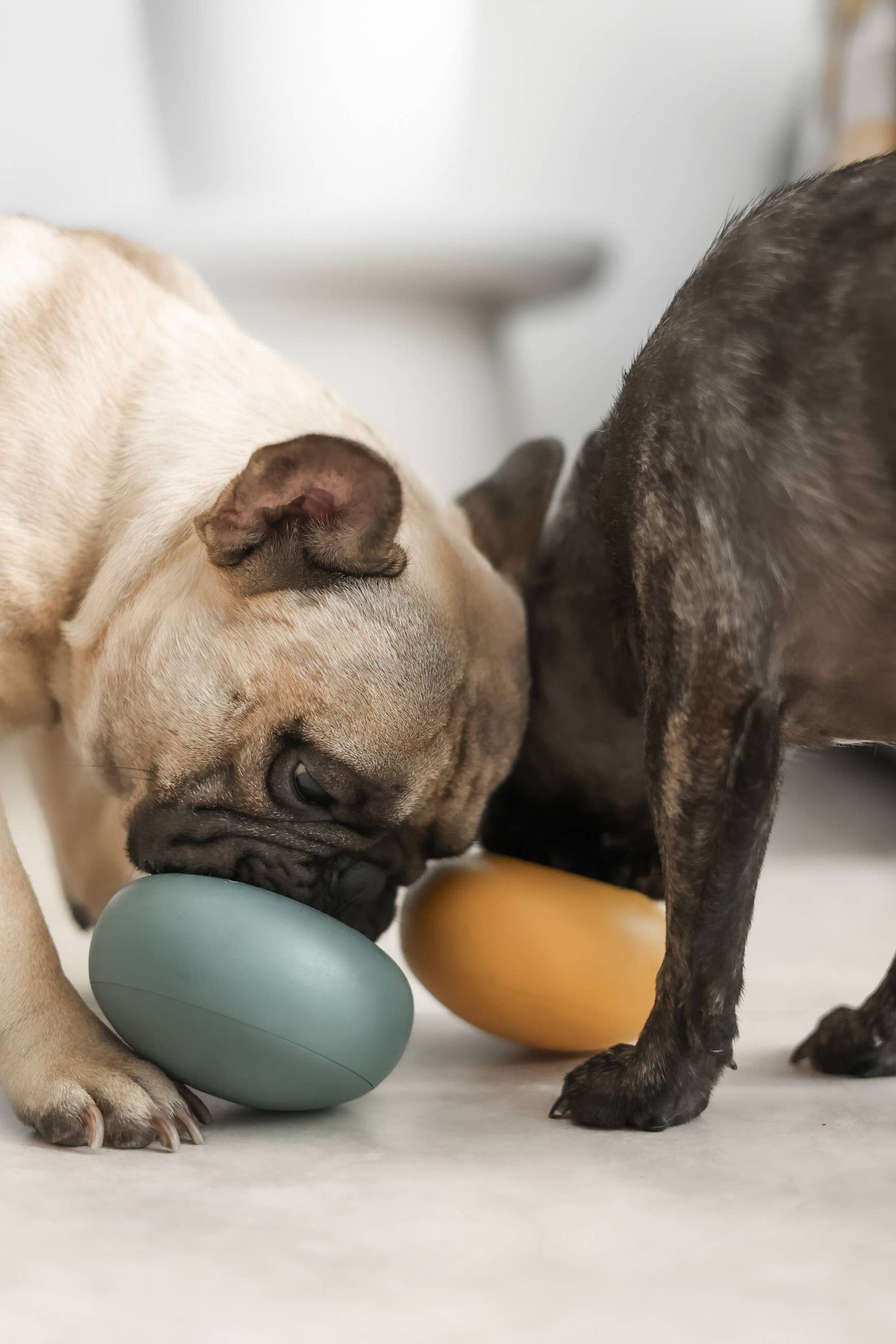 Lunoji - Pebble: All-in-One Dog Toy | Slow Feeder + Treat Dispenser: Citrine Yellow