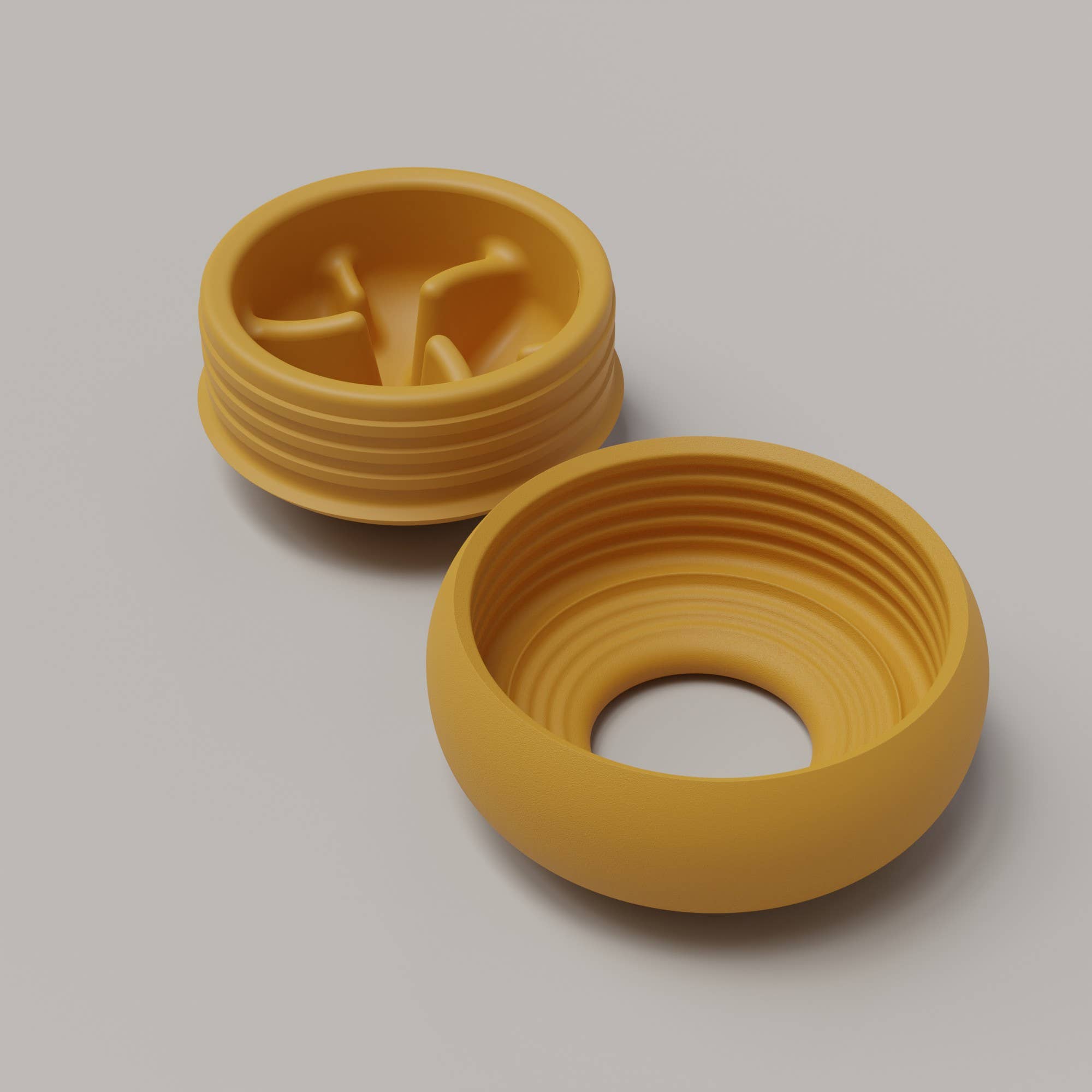 Lunoji - Pebble: All-in-One Dog Toy | Slow Feeder + Treat Dispenser: Citrine Yellow