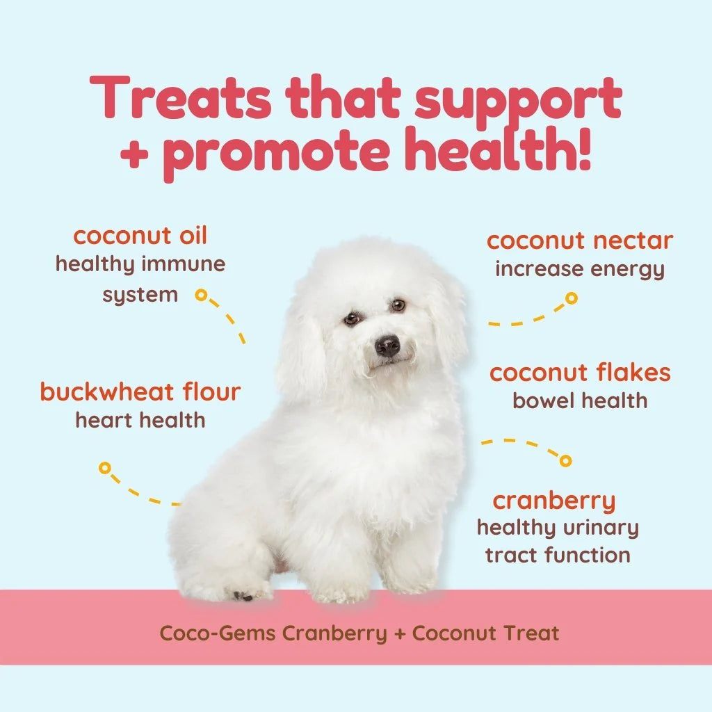 Coco-Gems Organic Training Treats Cranberry + Coconut