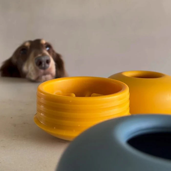 Lunoji - Pebble: All-in-One Dog Toy | Slow Feeder + Treat Dispenser: Slate Blue