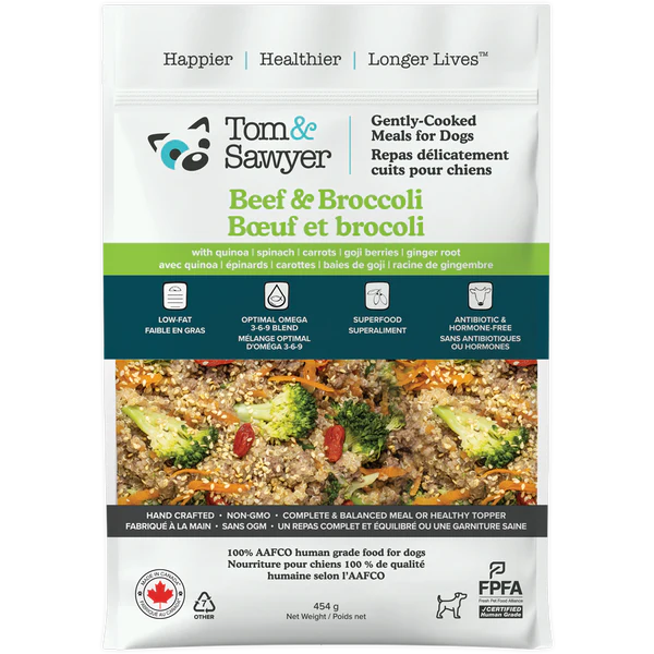 Tom & Sawyer Dog Gently Cooked Beef & Broccoli