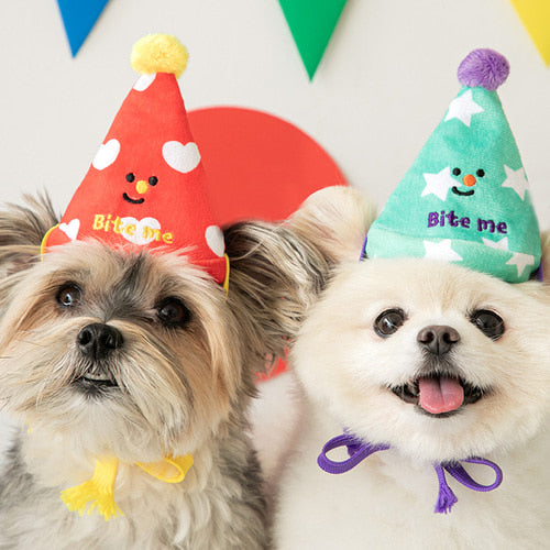 BITEME Happy Party Hat Dog Toy 3pc