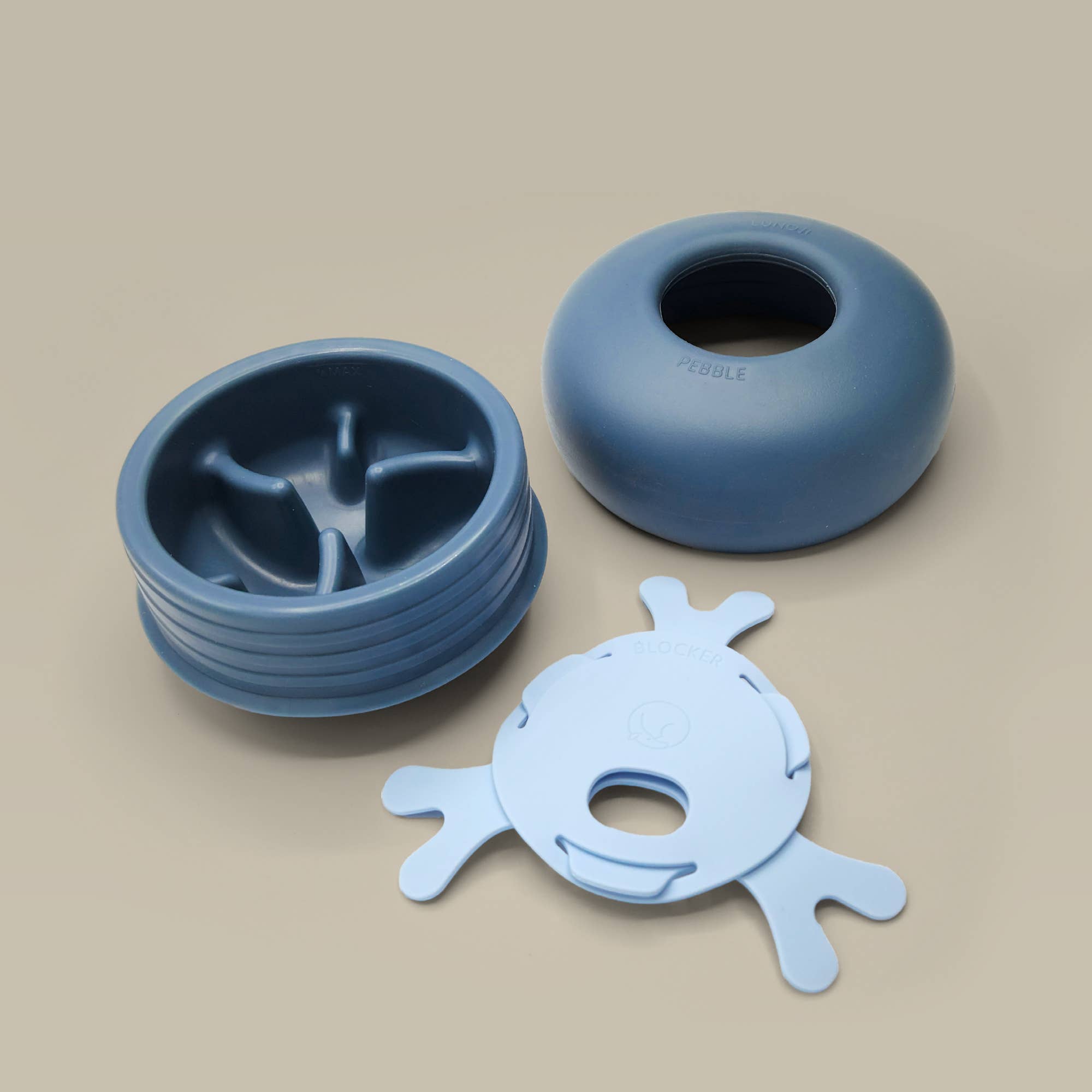 Lunoji - Pebble: All-in-One Dog Toy | Slow Feeder + Treat Dispenser: Slate Blue