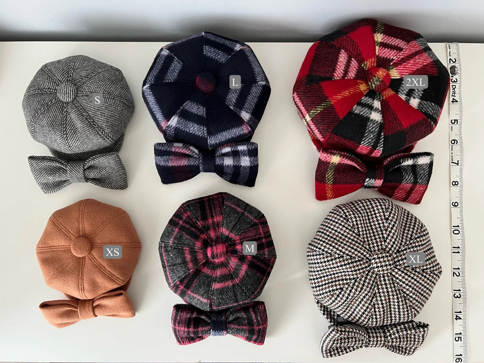 Handmade Newsboy Cap & Bow Tie for Dog