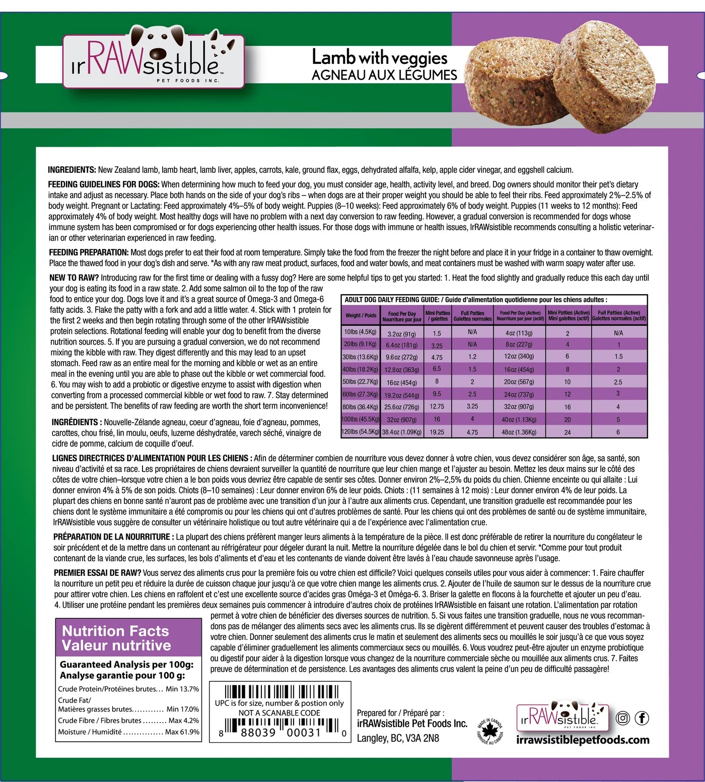 Boneless Lamb Mini Patties for Dogs