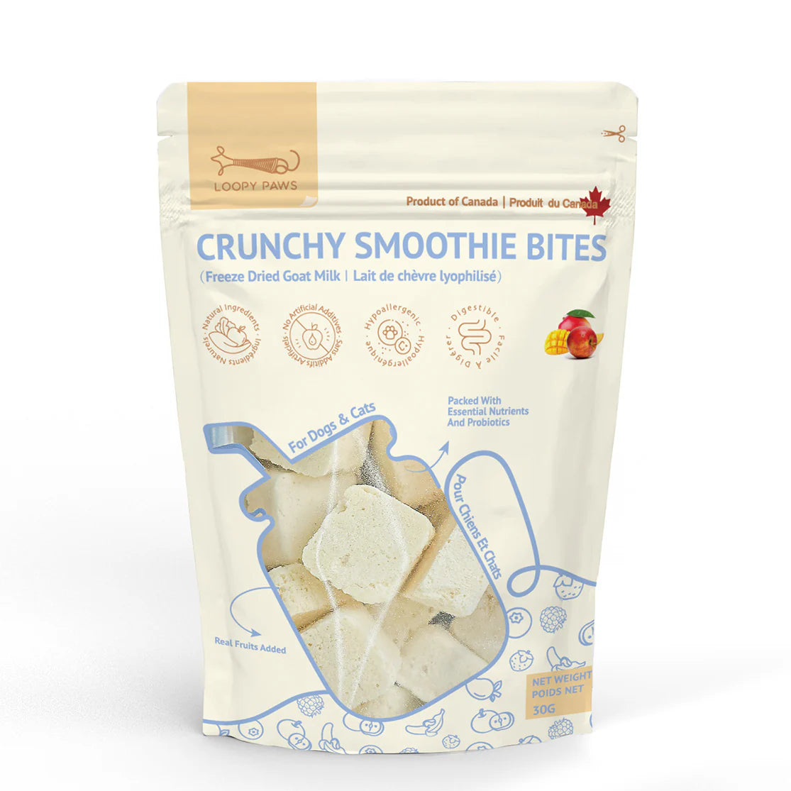 LOOPYPAWS Crunchy Smoothie Bites - Mango & Apple