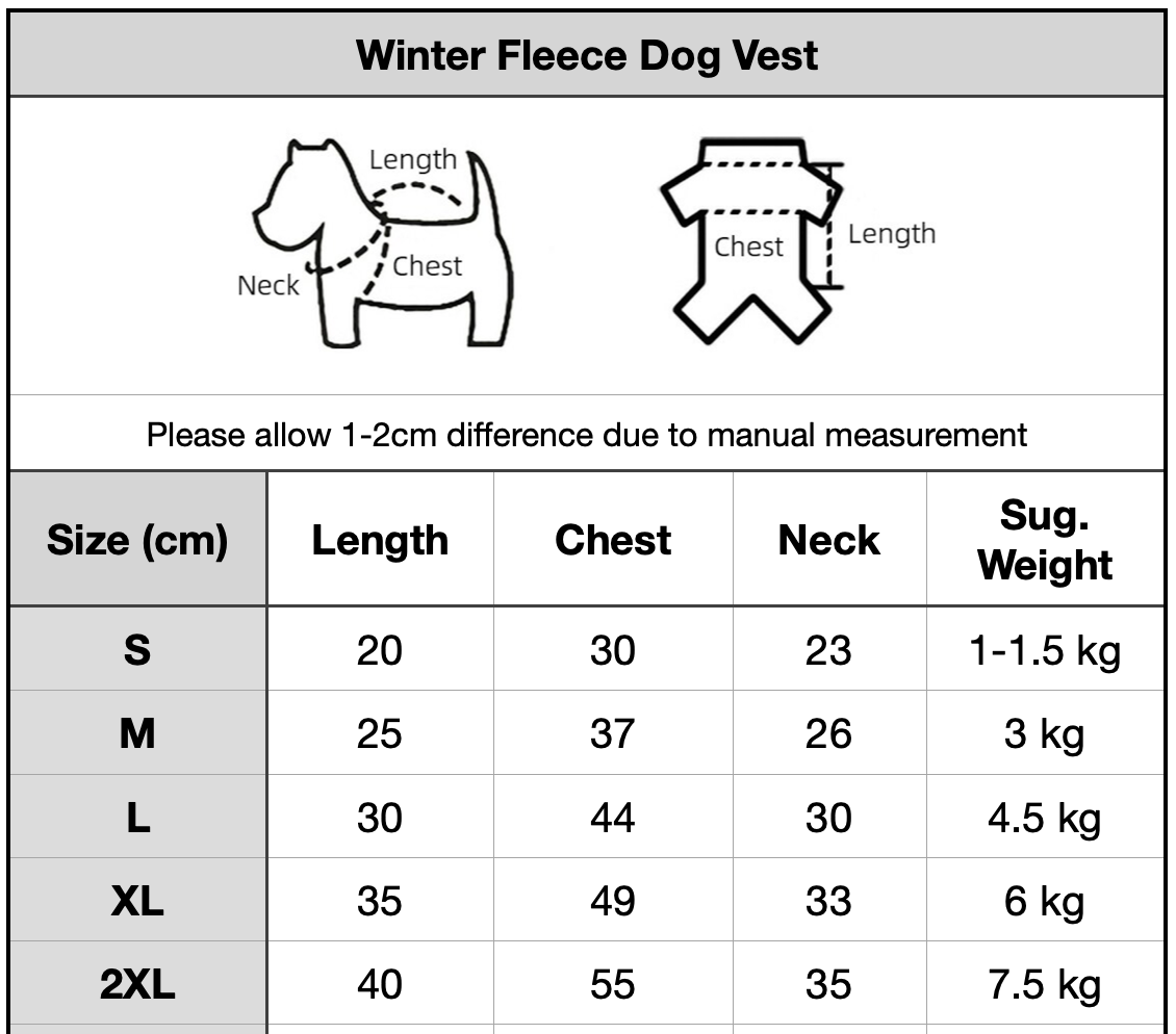 Winter Fleece Dog Vest