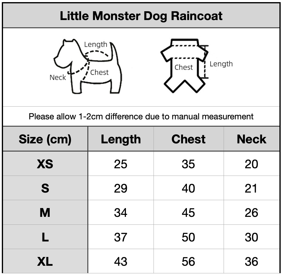 Little Monster Dog Raincoat