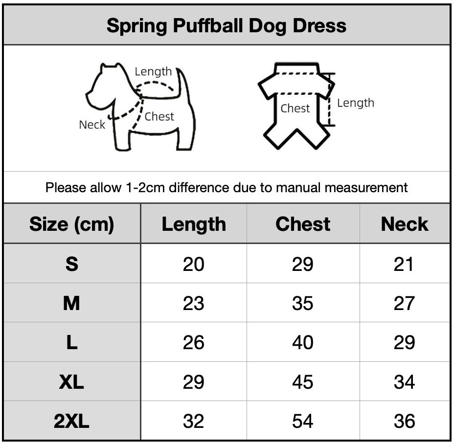 Spring Puffball Dog Dress
