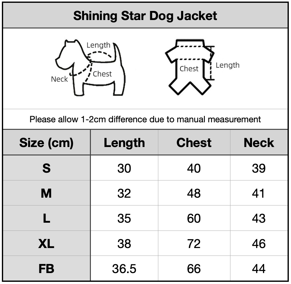 Shining Star Dog Jacket