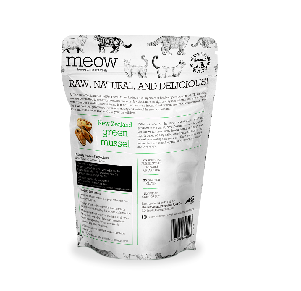 Meow Freeze Dried Cat Treats - Green Mussel