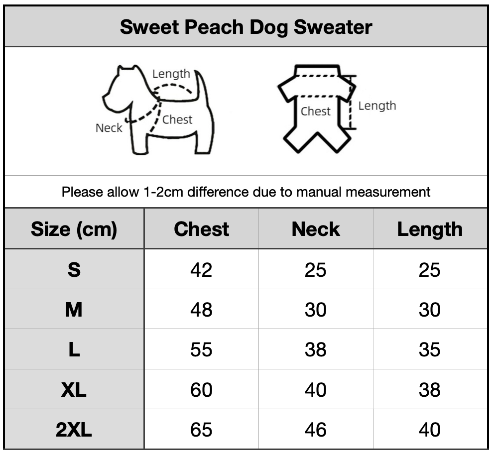 Sweet Peach Dog Sweater