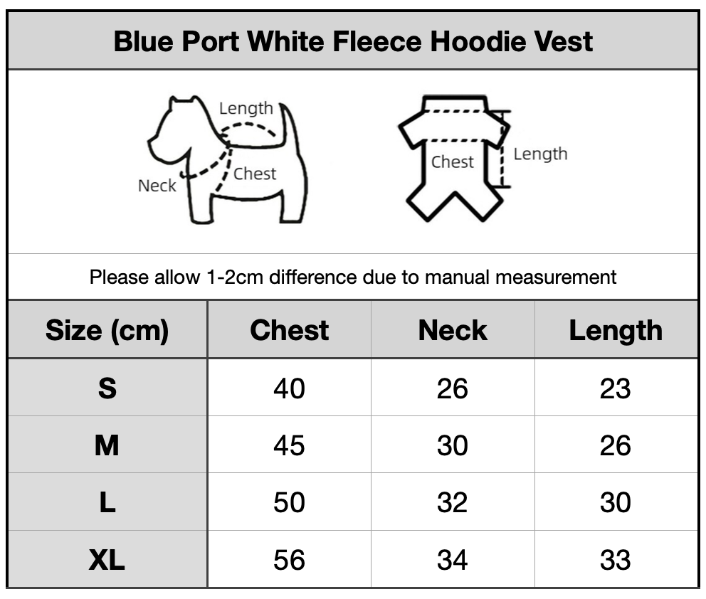 Blue Port White Fleece Hoodie Vest