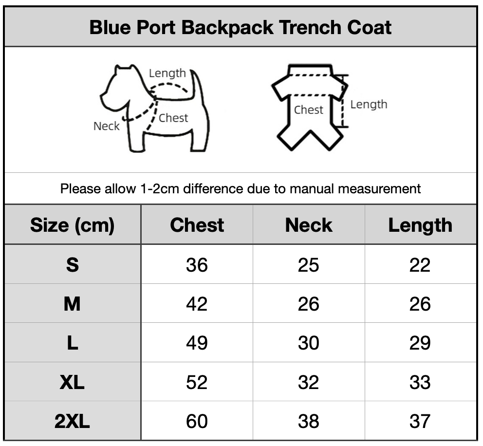 Blue Port Backpack Trench Coat