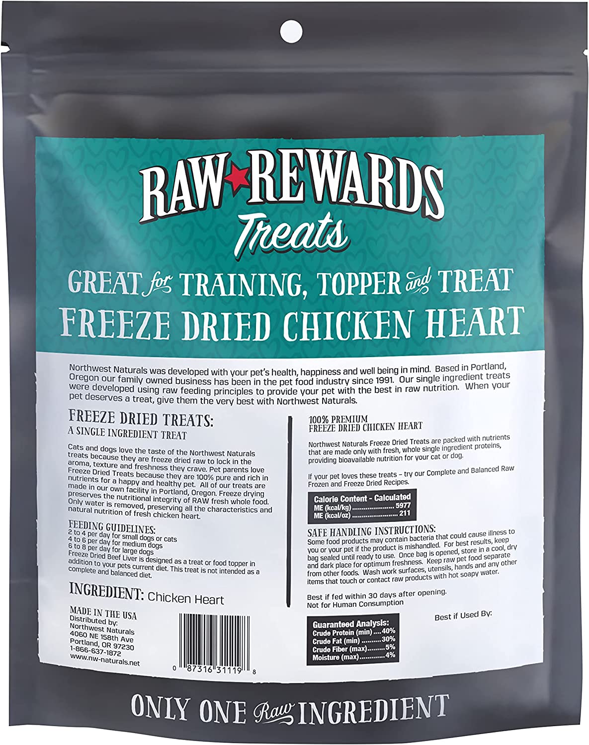 Raw Rewards Freeze-Dried Chicken Heart Dog & Cat Treats