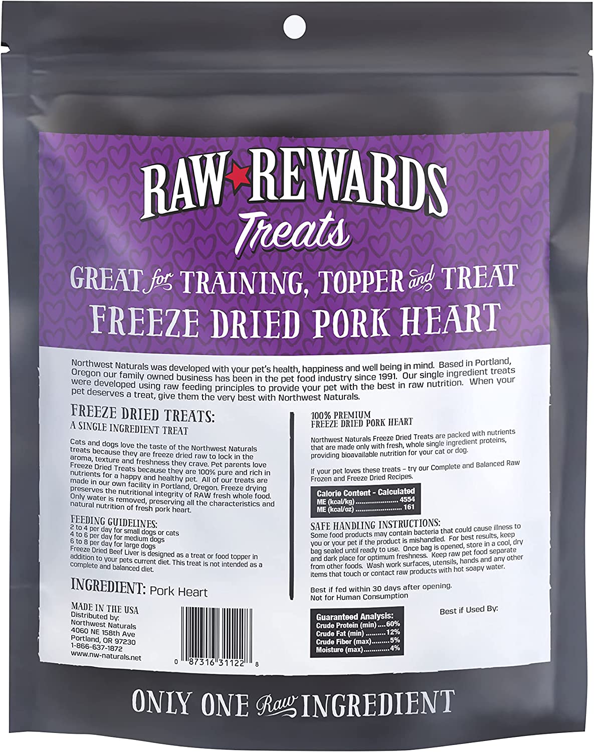 Raw Rewards Freeze-Dried Pork Heart Dog & Cat Treats