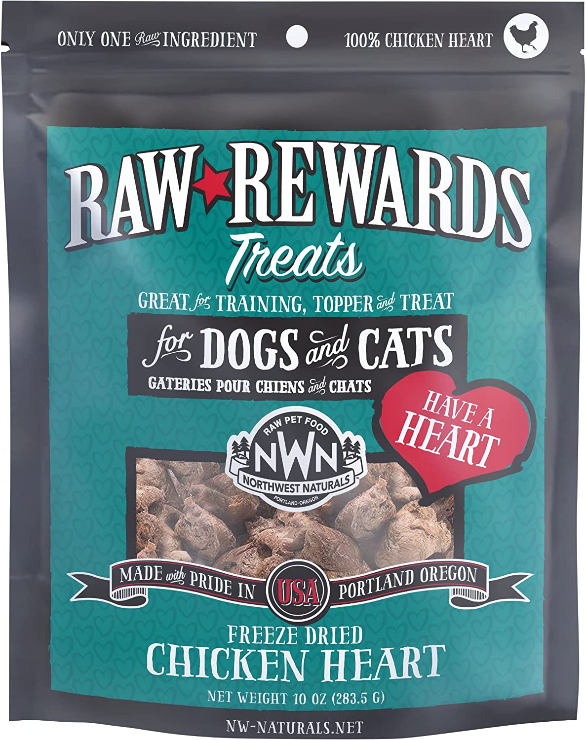 Raw Rewards Freeze-Dried Chicken Heart Dog & Cat Treats