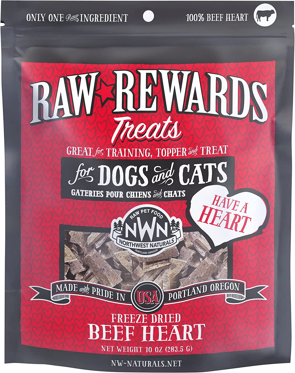 Raw Rewards Freeze-Dried Beef Heart Dog & Cat Treats