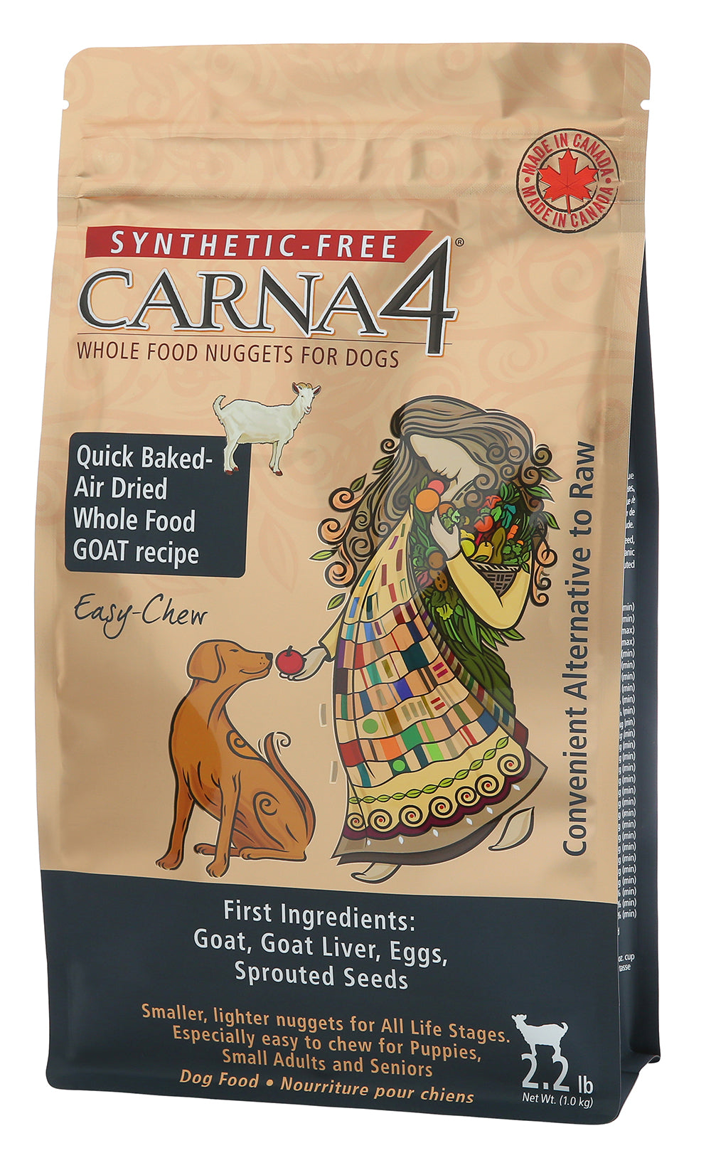 Carna4 Air Dried Dog Food - Easy-chew Goat Formula