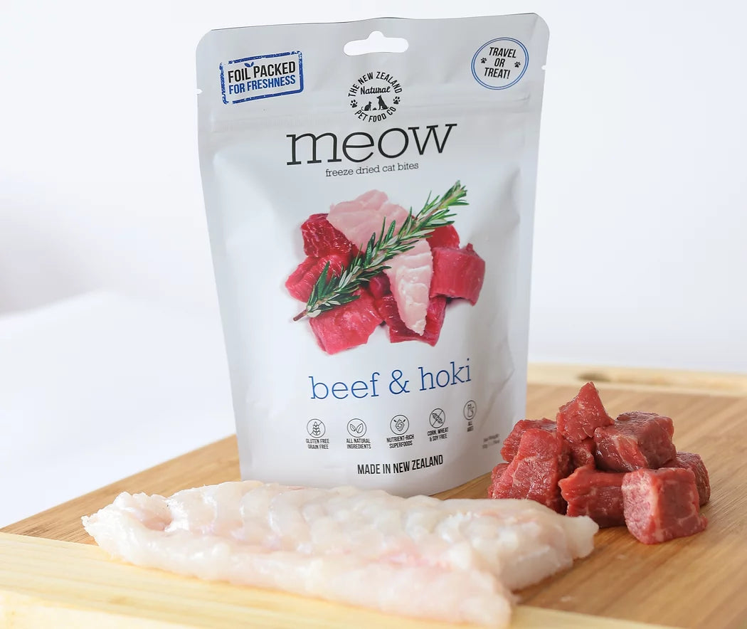 MEOW Freeze Dried Cat Food - Beef & Hoki