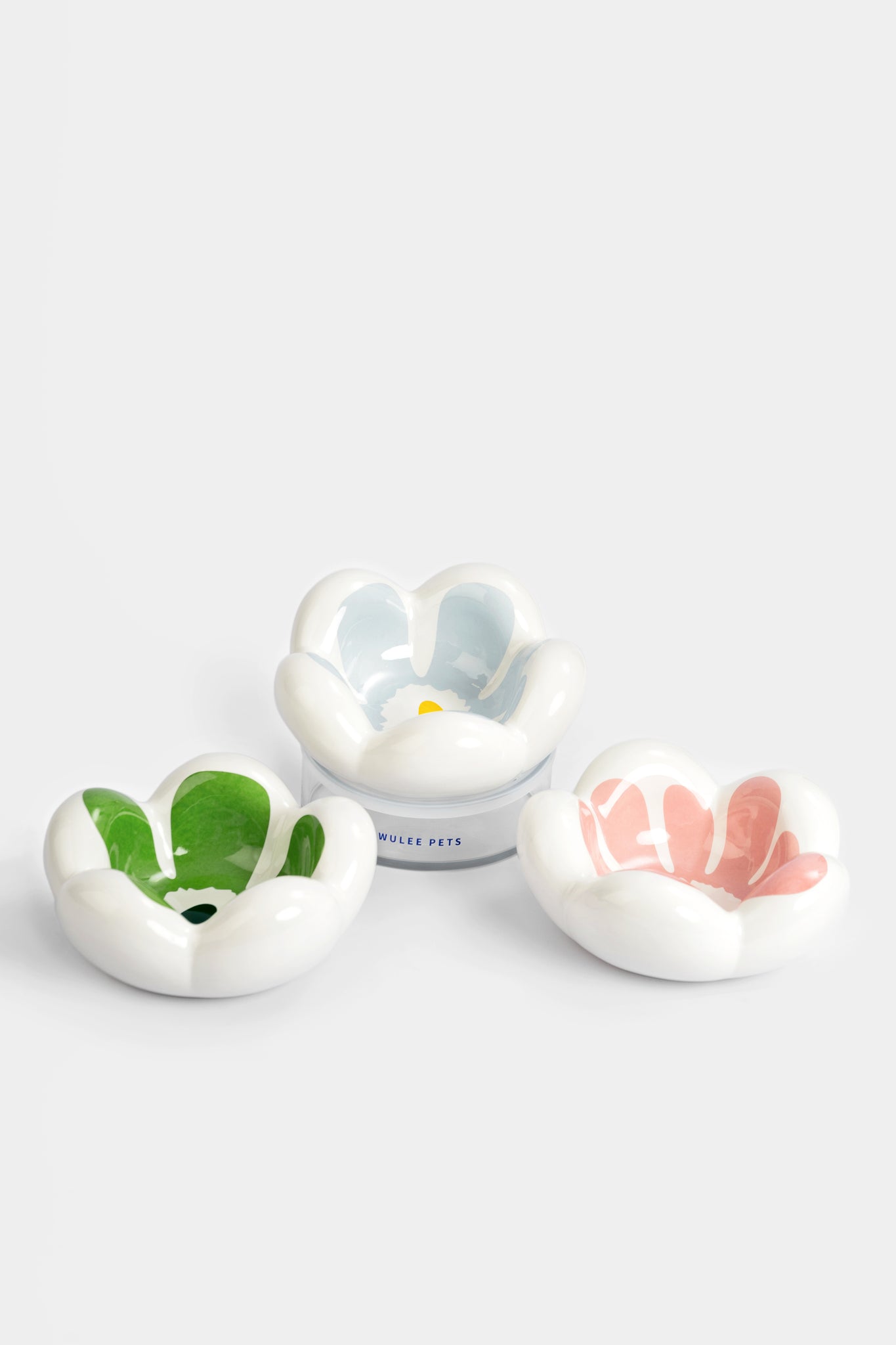 Petal Shaped Ceramic Antibacterial Pet Food Bowl