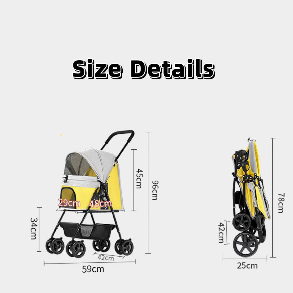 Light Weight Foldable 4-Wheel Pet Stroller