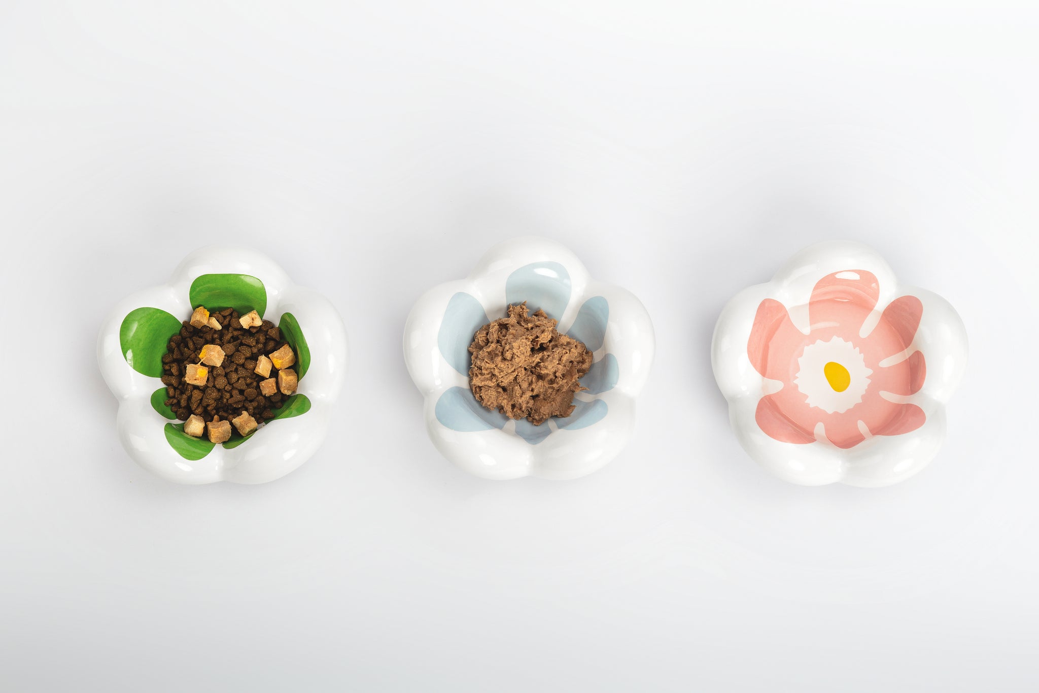 Petal Shaped Ceramic Antibacterial Pet Food Bowl