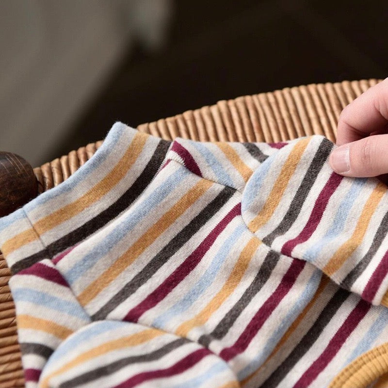 Striped Shirt with Vest Set