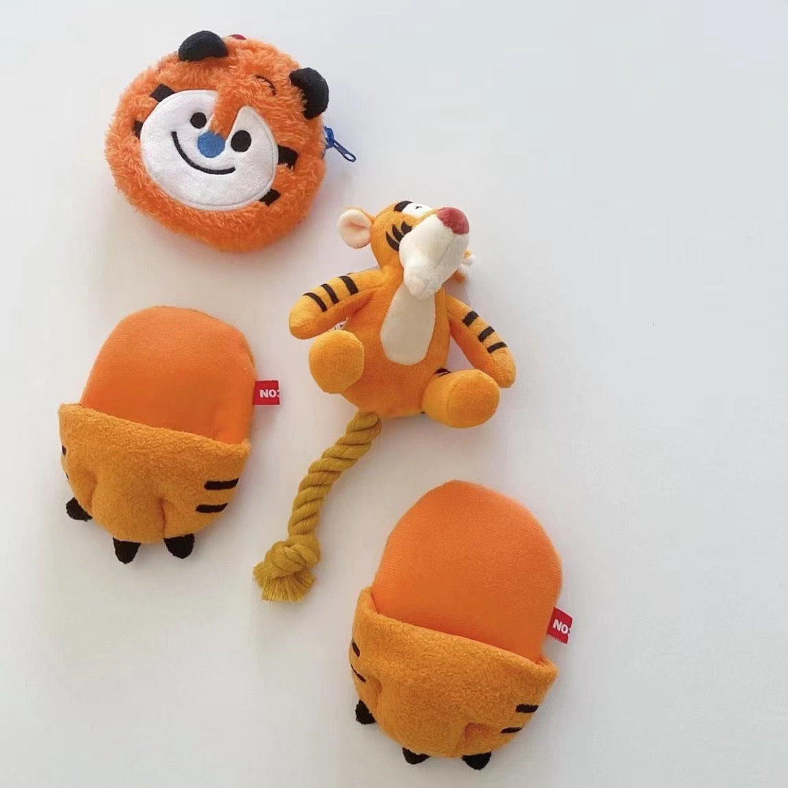 Little Tiger Slippers Dog Toy