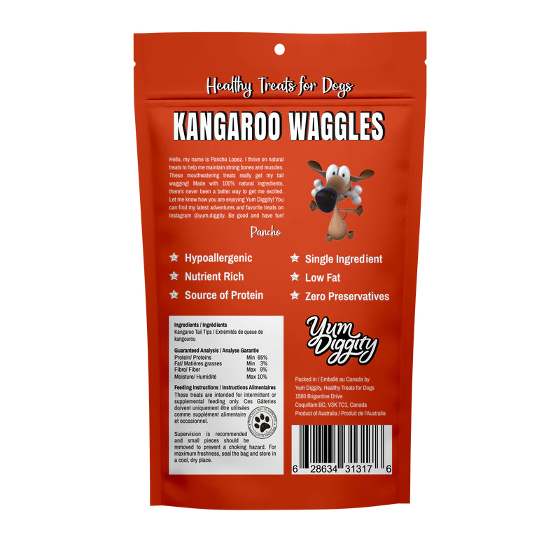Yum Diggity - Kangaroo "Waggles" Tail Tips (6pc)