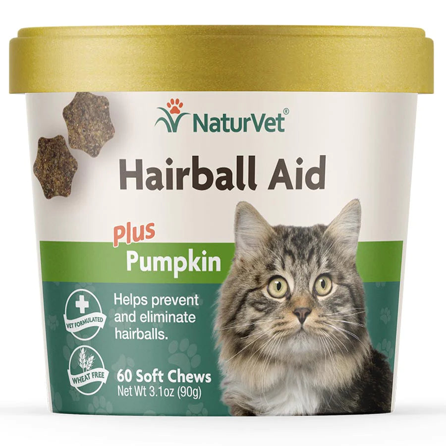 NaturVet Hairball Aid Soft Chew Supplement