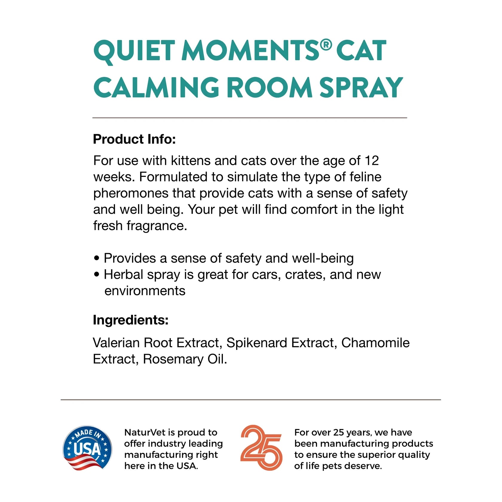 QUIET MOMENTS® CAT CALMING ROOM SPRAY