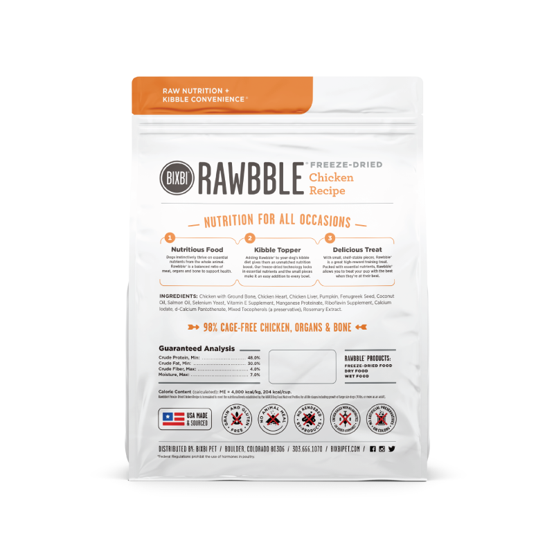 RAWBBLE® FREEZE DRIED DOG FOOD - CHICKEN RECIPE