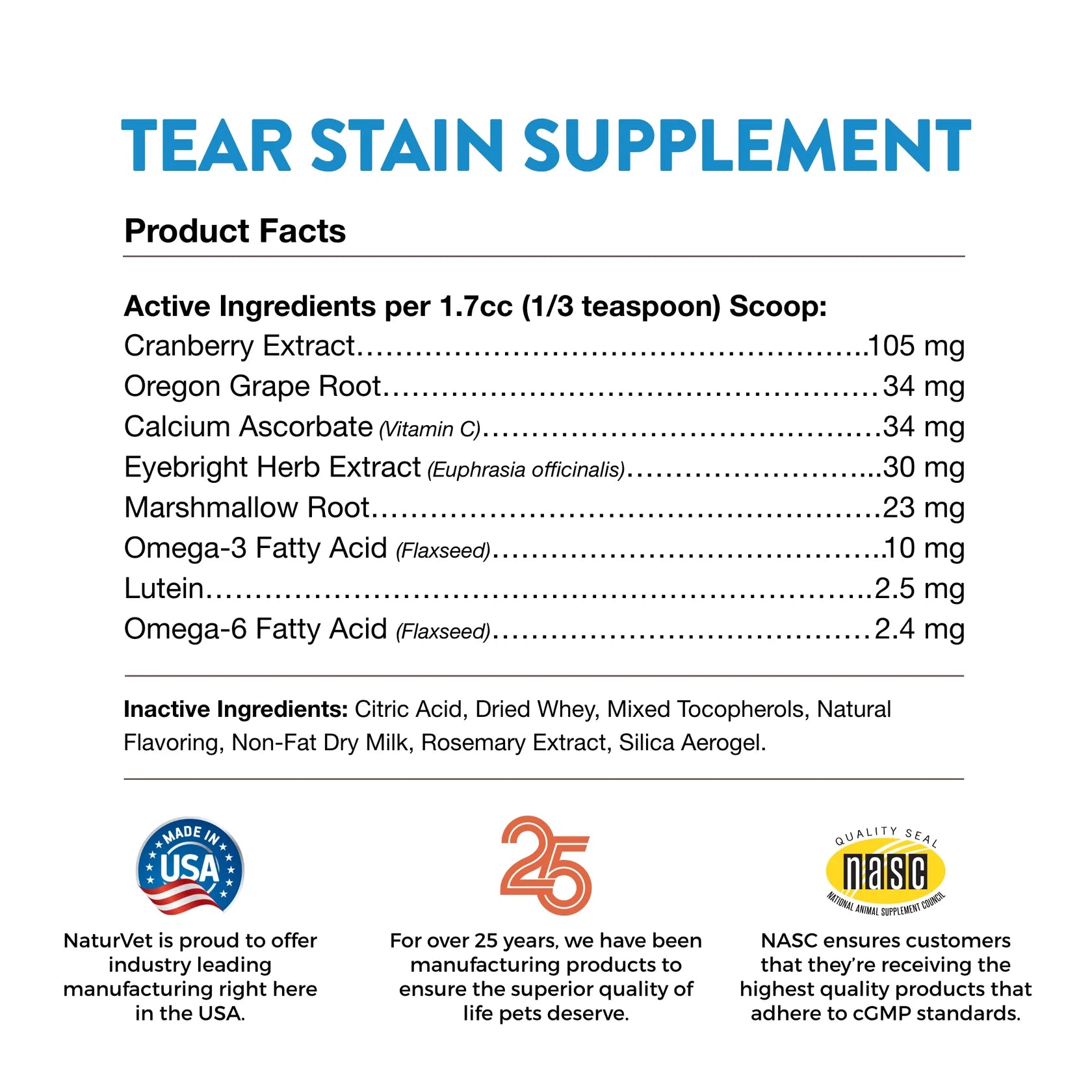 TEAR STAIN SUPPLEMENT